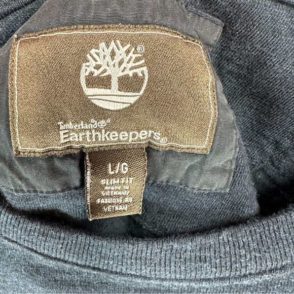 Timberland Mens Slim Fit Long Sleeve Navy Blue & Black Logo Shirt Size XXL - Picture 5 of 5